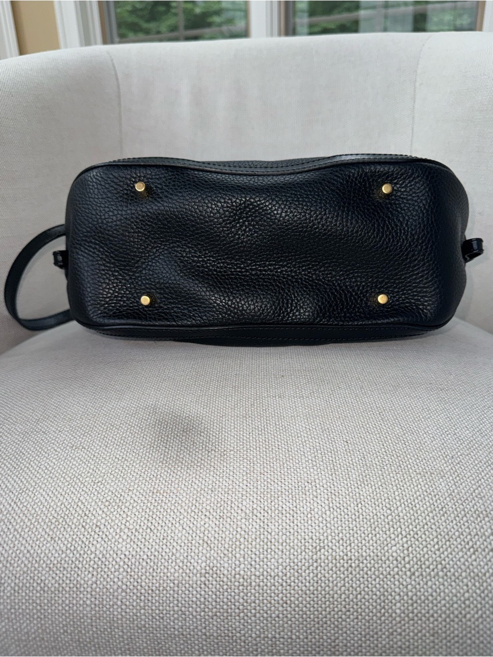 Black Burberry Orchard Leather Handbag with Gold Tone Hardware - Picture 4 of 13